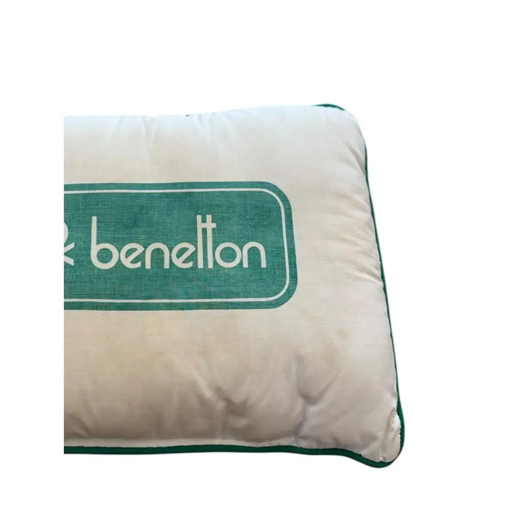 Vintage 1980's United Colors of Benetton Logo Throw Pillow